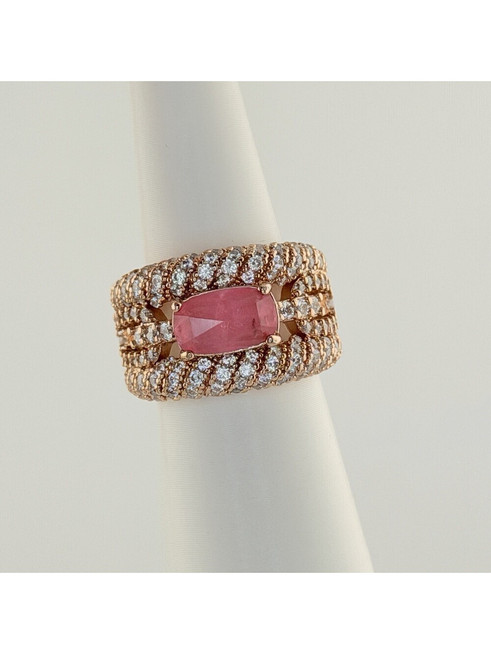 Bomb Party Resort Wear Ring Sz 5 "Glamorous Traveler"  Pink Topaz on Rose Gold